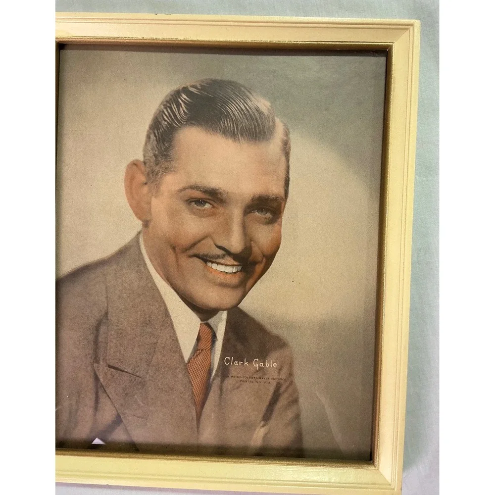 Vintage Clark Gable & James Stewart Folding Double Portrait Frame‎ MGM